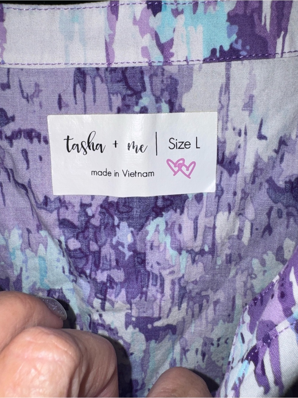 Vibrant Purple Abstract Print Tunic Top - Picture 3 of 3